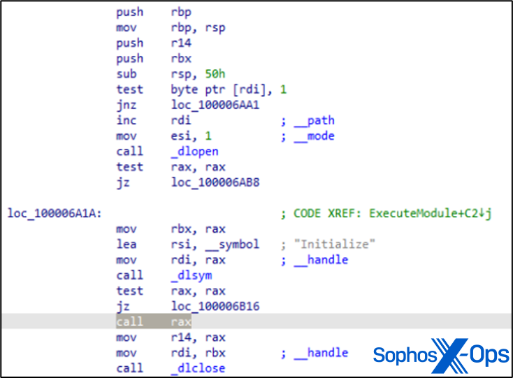 A screenshot of disassembled code