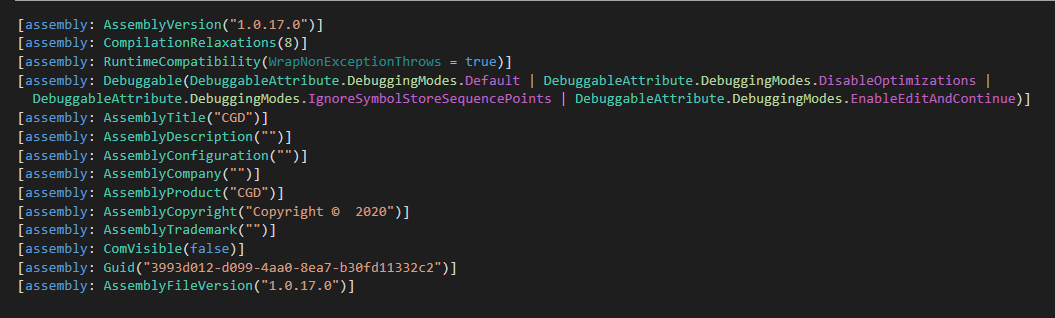 Figure 2. Manifest of CGD module