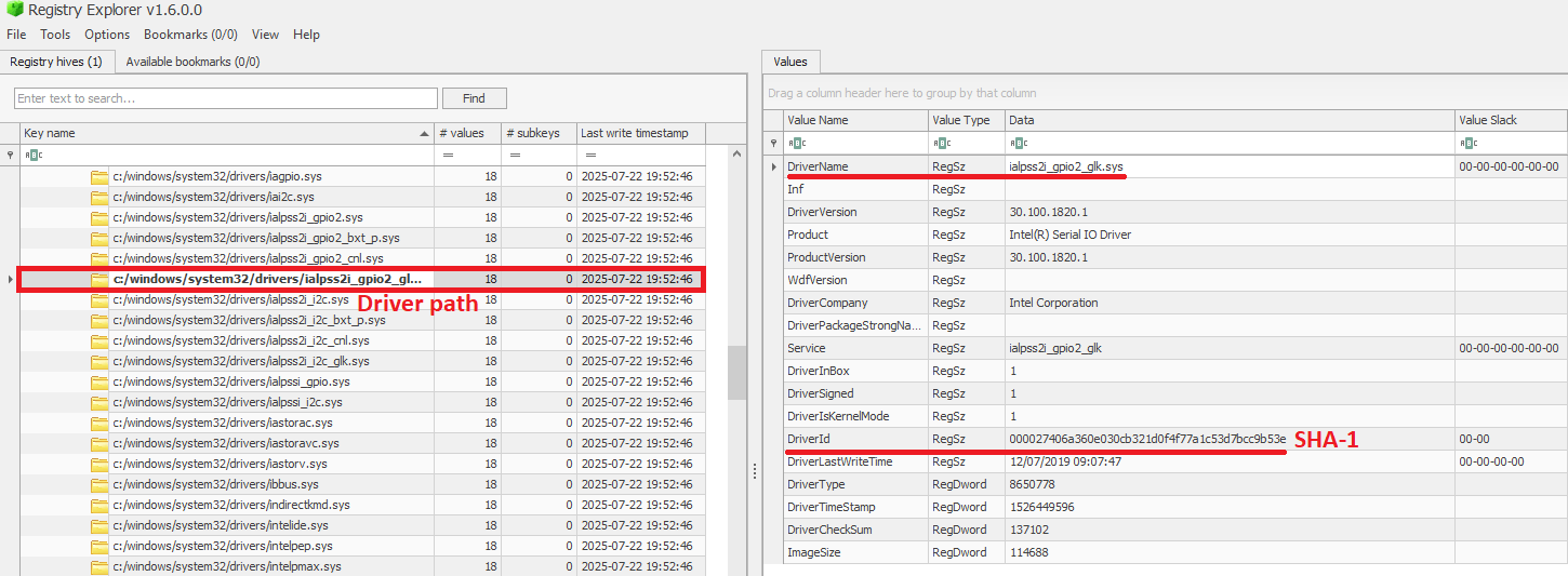 InventoryDriverBinary inspection